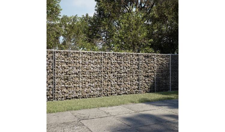 Walplus Stainless Steel Gabion Basket - Silver - 350 x 100 x 100 cm