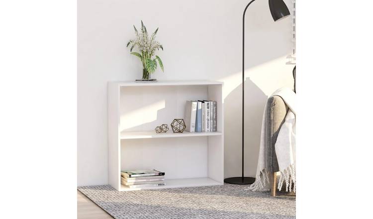 Walplus 2 Tier Engineered Wood Bookcase - White - 80 x 30 x 76.5 cm