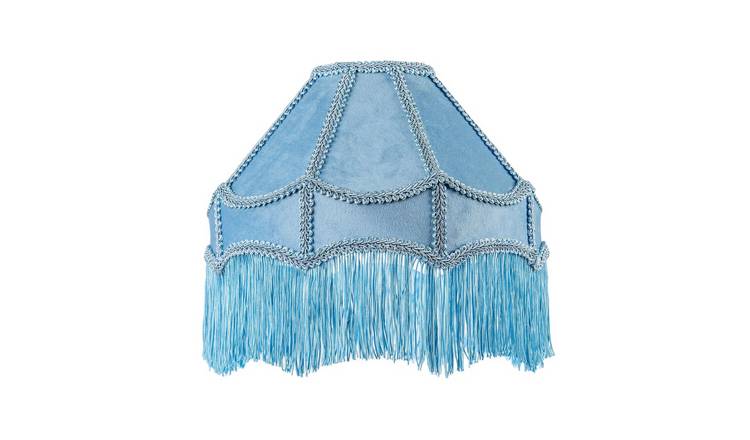 Happy Homewares Victorian Empire in Sky Blue Velvet Lampshade - 30cm