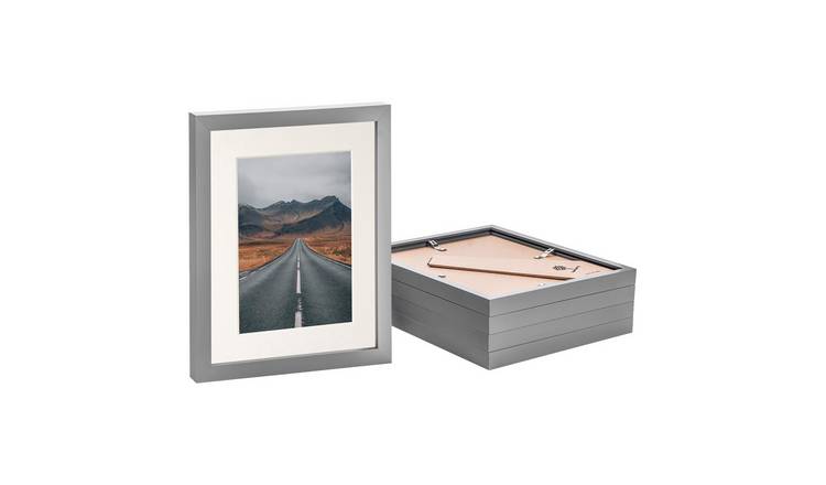 Nicola Spring Photo Frames - 8" x 10" with Mount - Set of 5 - Grey
