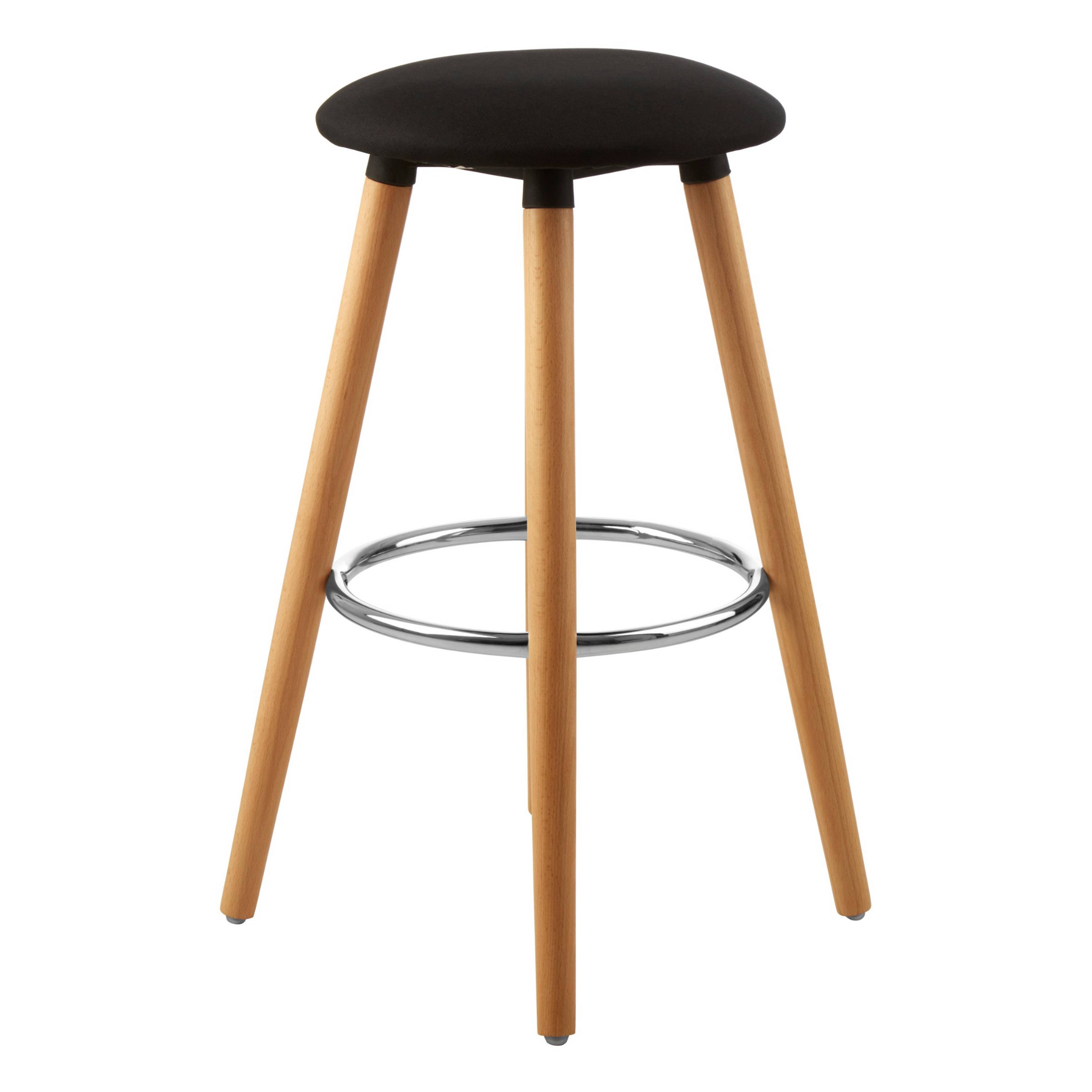 Orsina Stockholm Fabric Bar Stool – Black & Natural - Image 1