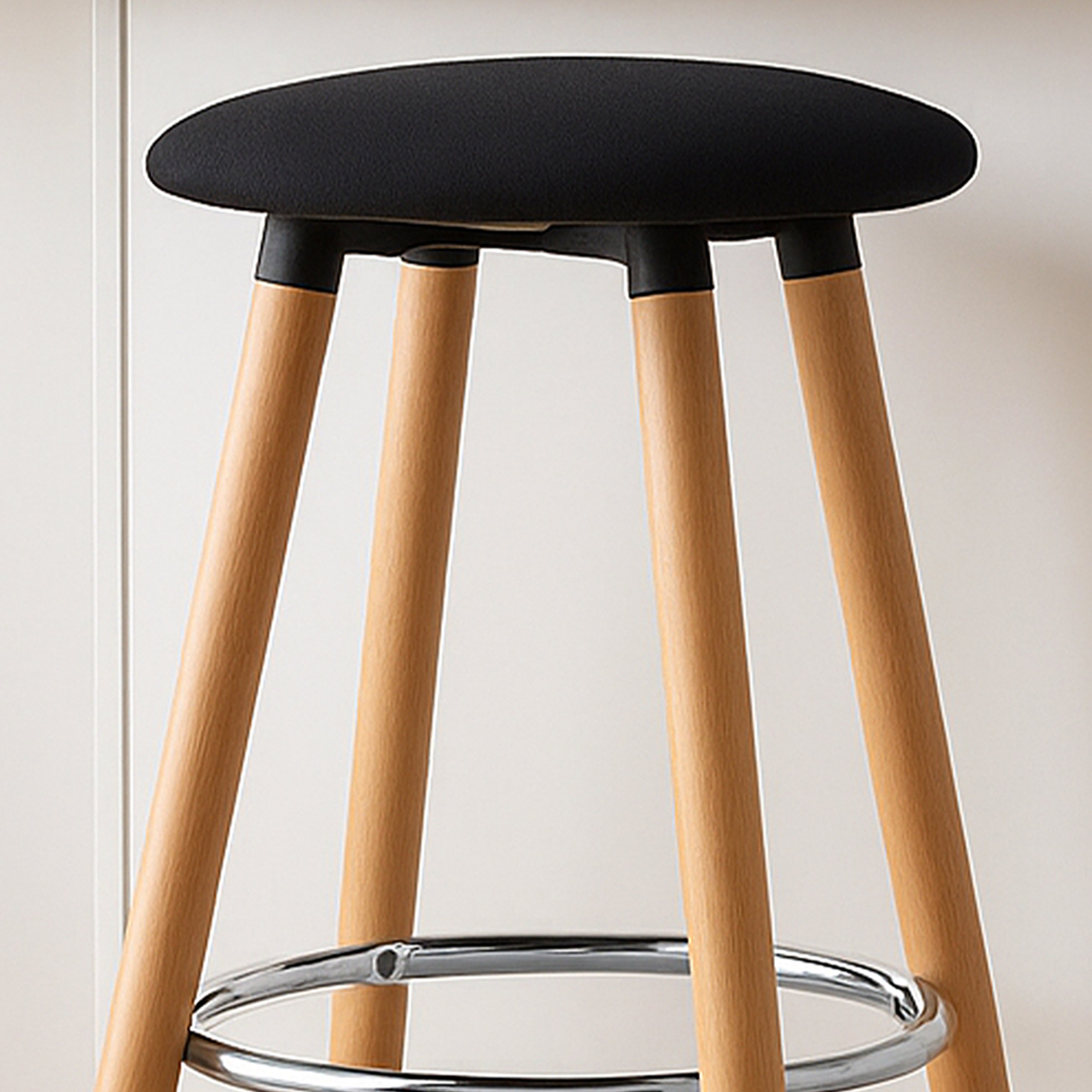 Orsina Stockholm Fabric Bar Stool – Black & Natural - Image 3