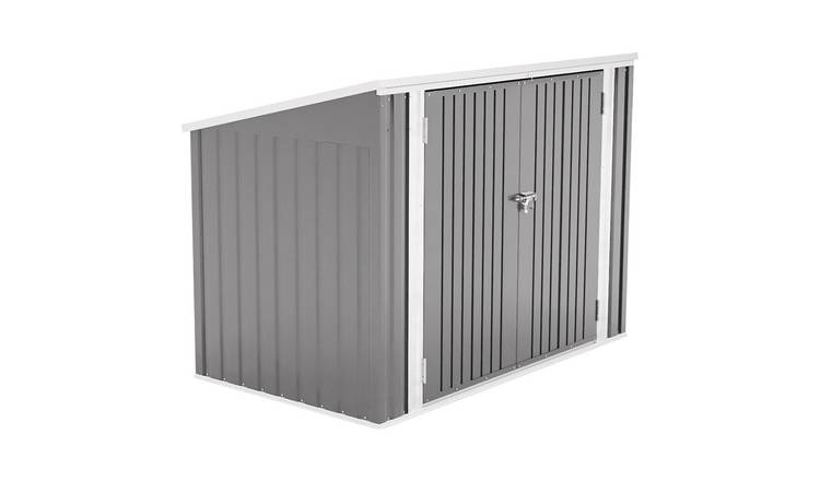 Living and Home Steel Wheelie Bin Storage Shed - 176W x 105D x 130H cm - Grey