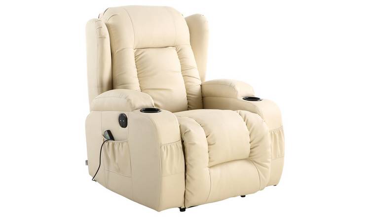 Furniture Online Caesar Electric Bonded Leather Recliner Heat & Massage Chair