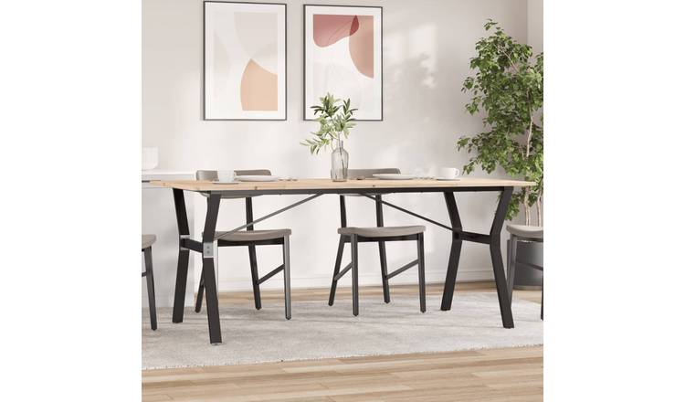 Walplus Y Frame Wood Dining Table - Brown - 180 x 90 x 75 cm