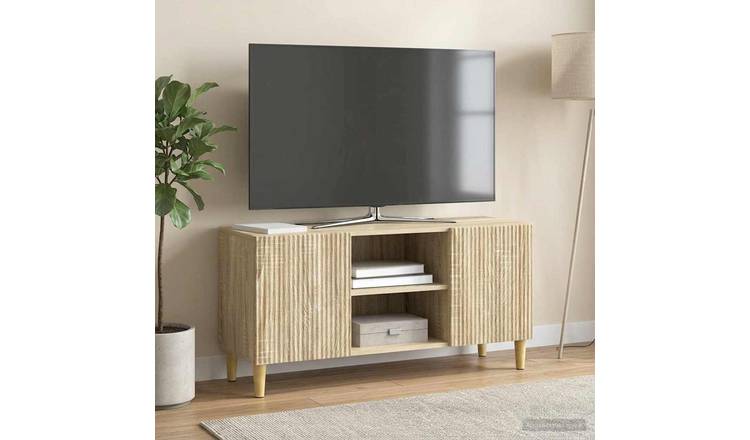 Walplus 2 Door Wood TV Cabinet 1 Shelf - Sonoma Oak - 102 x 34.5 x 50 cm