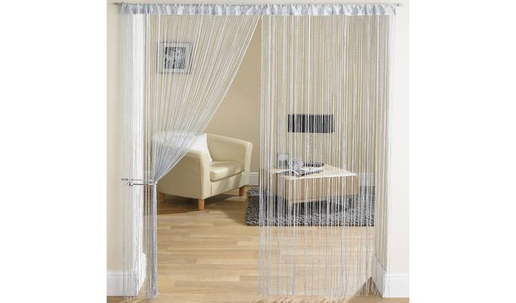 Tyrone Textiles Glam Rod Pocket String Curtain - 90 x 200cm - Grey