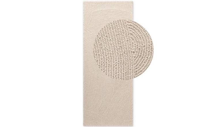Hanse Home Cream Hand Tufted Geometric WoolRunner Rug - 80 x 300cm