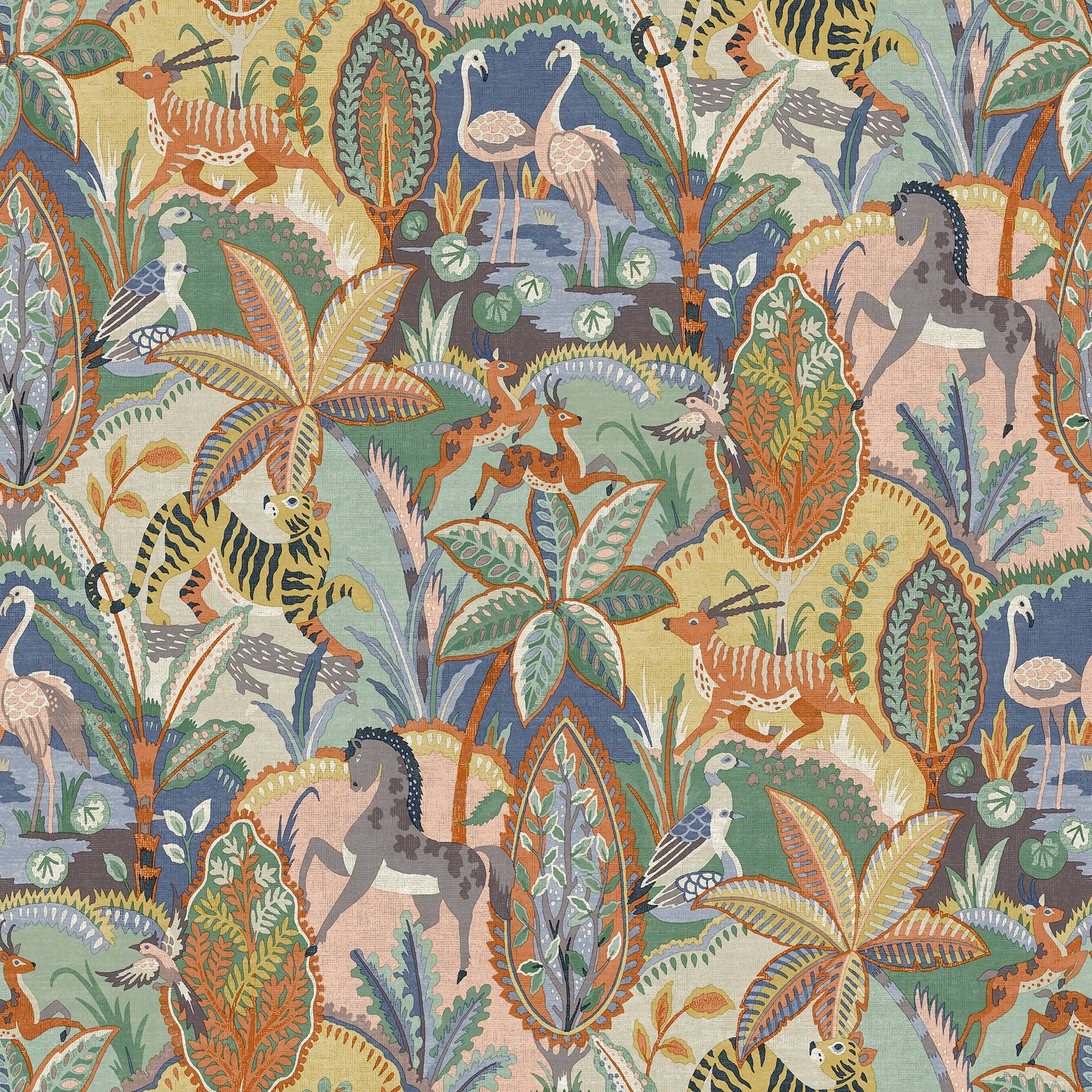 Grandeco Animal Garden Textured Wallpaper - Multi - Image 1
