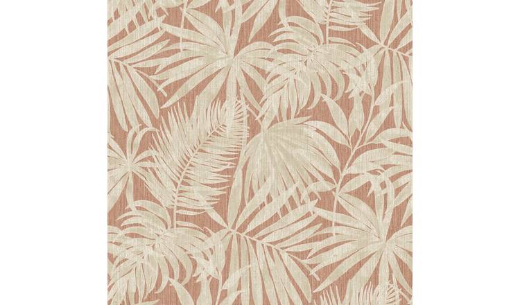 Grandeco Boutique Tropical Palm Leaf PVC-free Eco Wallpaper - Rust