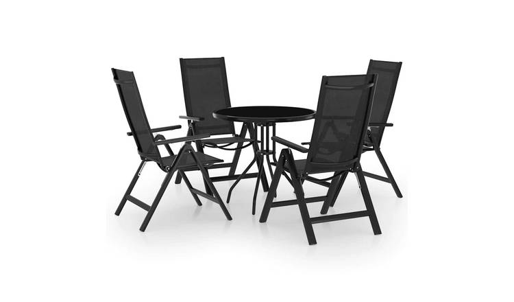 Walplus 5 Piece Aluminium Bistro Set - Anthracite - 80 x 72 cm