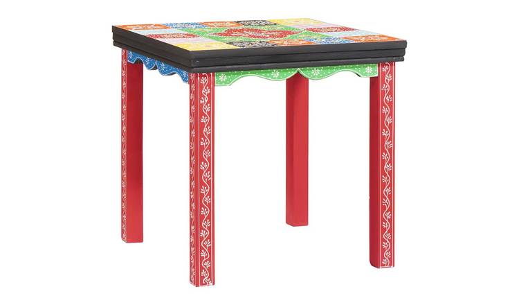 Walplus Pack of 3 Square Solid Mango Side Table - Multicolour - 50 x 50 x 50 cm