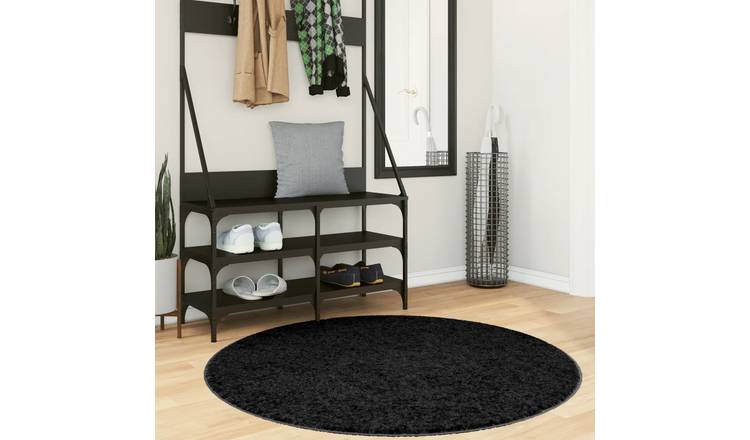 Walplus OVIEDO Polyester 12.5 mm Pile Rug - Black - 120 cm