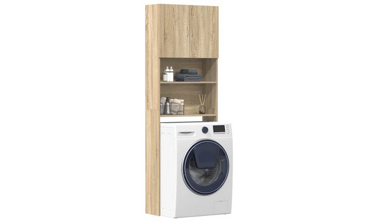 Walplus Washing Machine Cabinet Engineered - Sonoma Oak - 64 x 24 x 190 cm