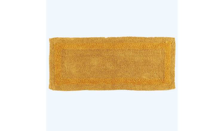 Homescapes Reversible Bath Mat Runner - Mustard Yellow