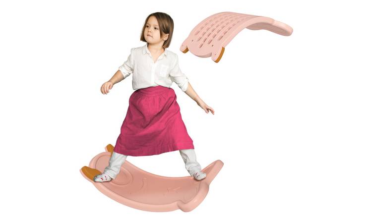 AIYAPLAY Toddler Curved Wobble Seesaw Balance Board - Pink