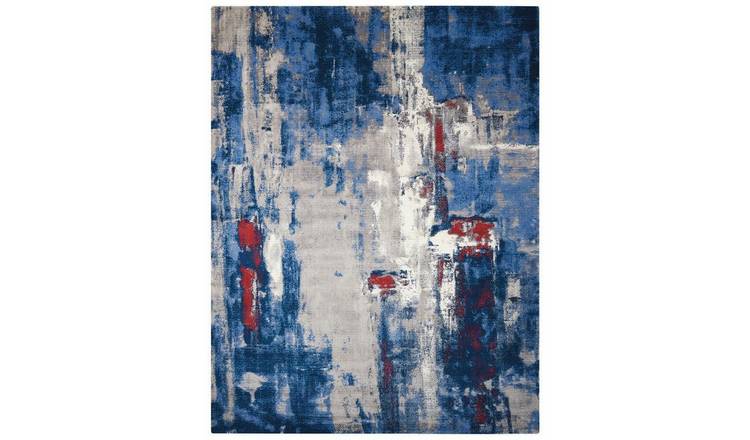 Mega Flooring Blue Modern Abstract Rug - 168 x 244cm