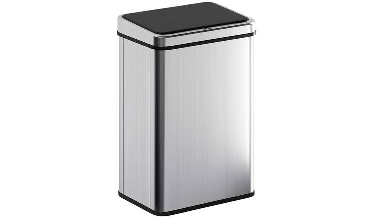 HOMCOM 40L Sensor Bin with Quiet Soft-Close Lid - Silver