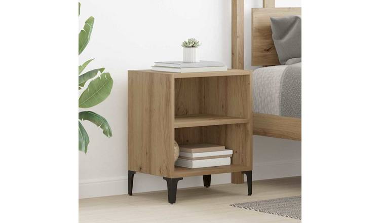 Walplus 1 Shelf Engineered Wood Bedside Cabinet - Artisan Oak - 40 x 30 x 50 cm