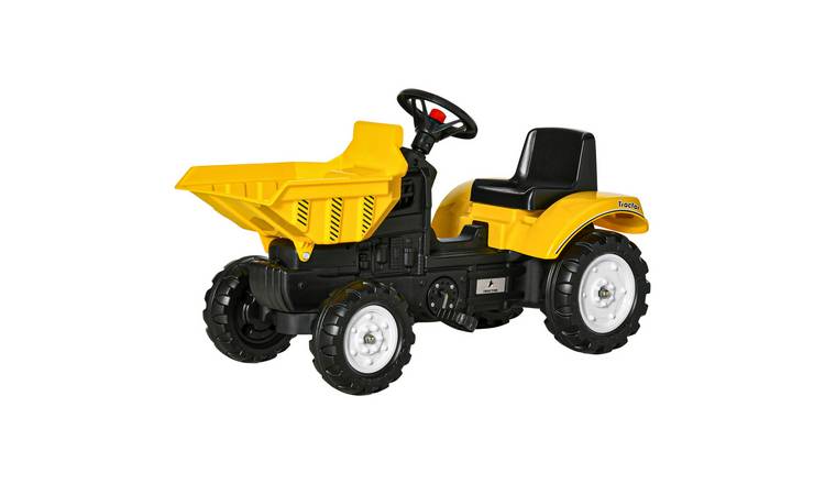 HOMCOM 3 to 6 Years Manual Bucket No Power Pedal Go Kart – Yellow