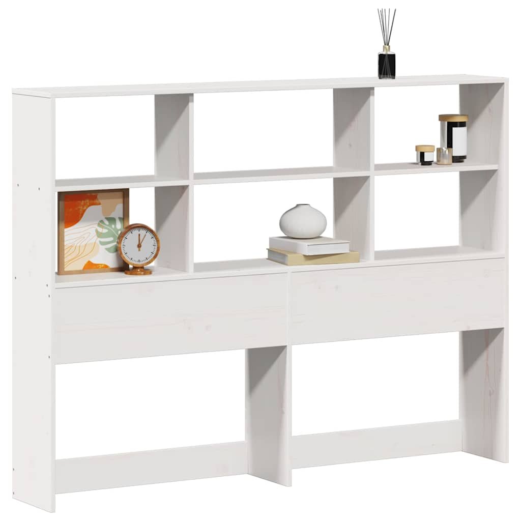 Walplus Pine Wood Headboard with Storage - White - 166 x 23 x 110 cm - Image 2