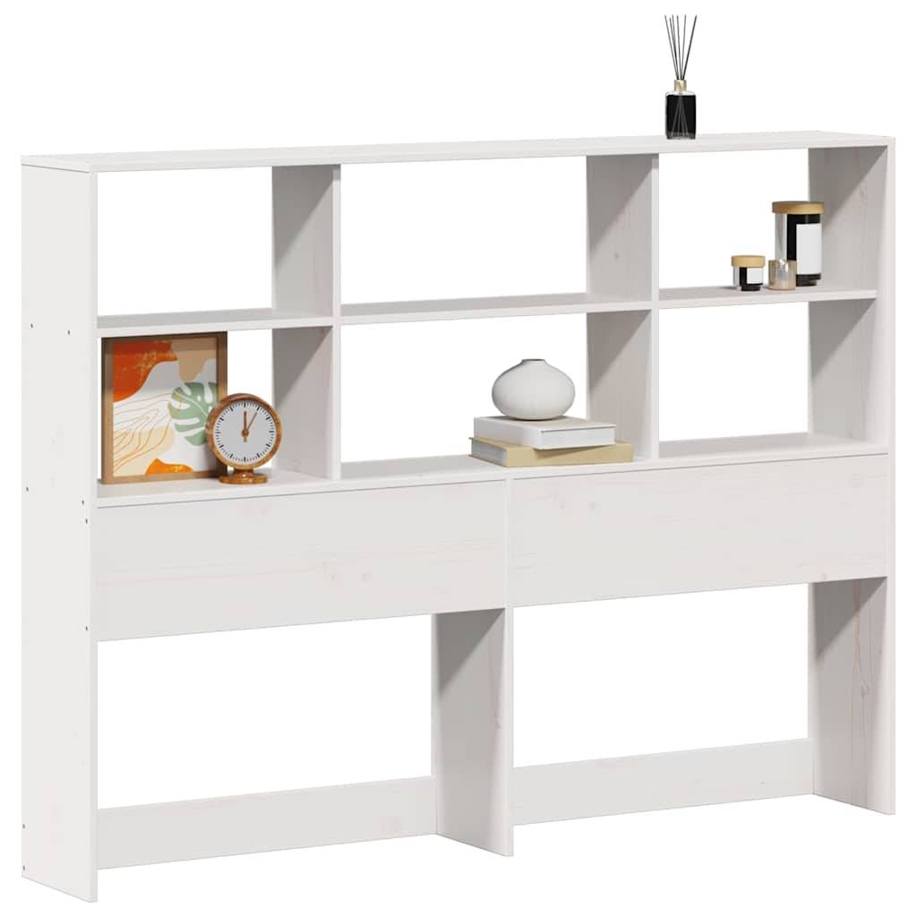 Walplus Pine Wood Headboard with Storage - White - 166 x 23 x 110 cm - Image 2