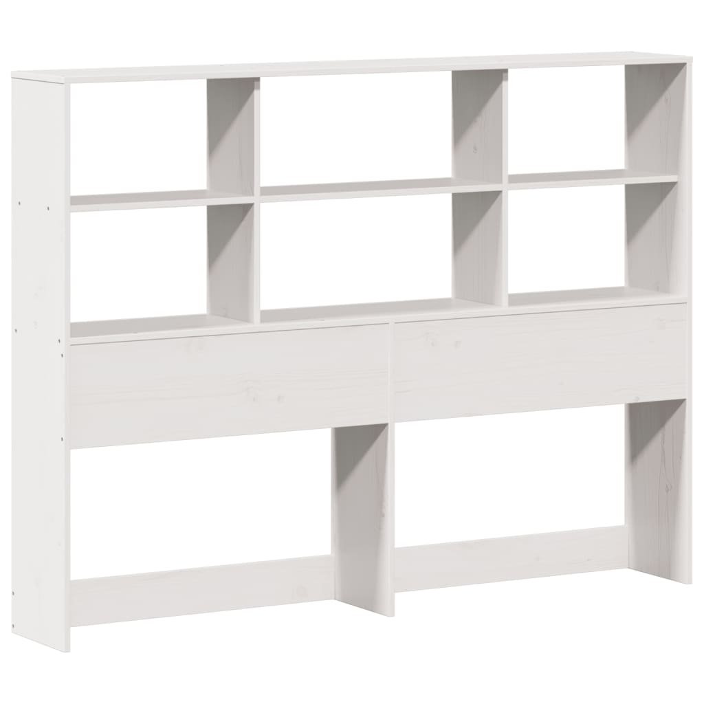 Walplus Pine Wood Headboard with Storage - White - 166 x 23 x 110 cm - Image 3