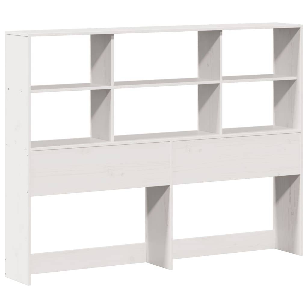 Walplus Pine Wood Headboard with Storage - White - 166 x 23 x 110 cm - Image 3
