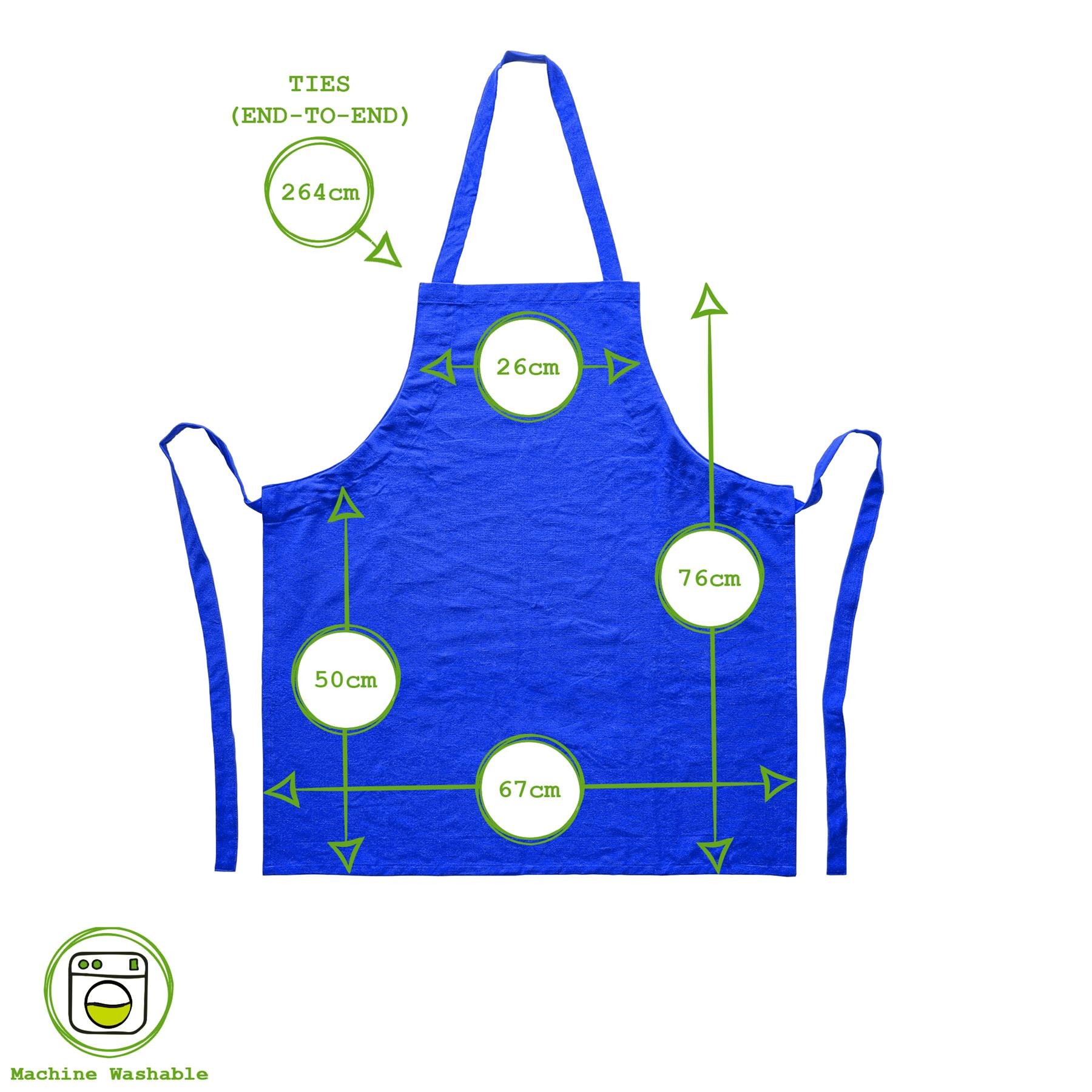 Nicola Spring Cotton Kitchen Bib Apron - Royal Blue - Image 4