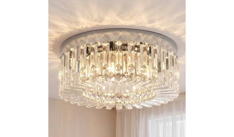 HOMCOM Crystal Chandeliers Ceiling Light with 160 Crystal Pendants - Silver Tone