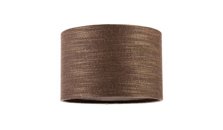 Happy Homewares Bobbled and Textured Linen in Chocolate Brown Lampshade - 30cm