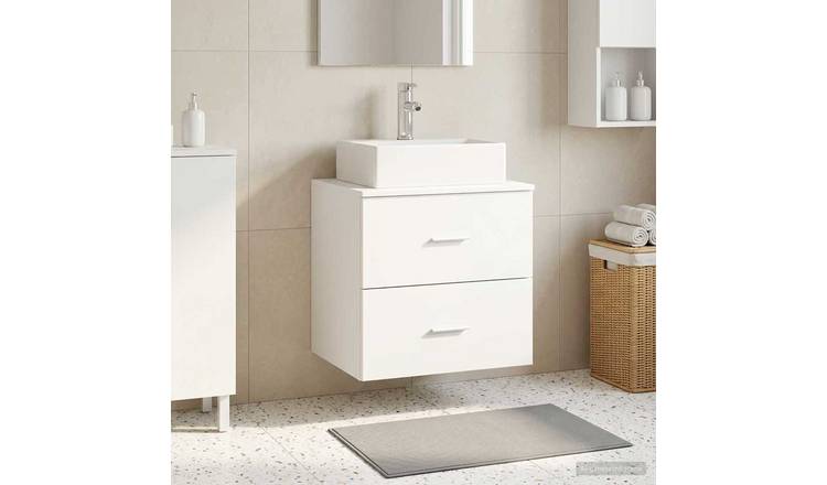 Walplus Engineered Wood Wall Sink Cabinet - White - 49.5 x 41 x 79.5 cm