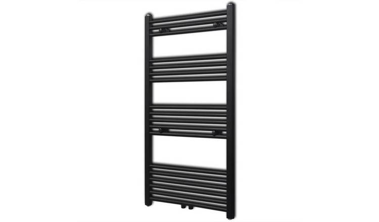 Walplus Bathroom Central Heating Towel Rail Radiator - Black - 60 x 116 cm