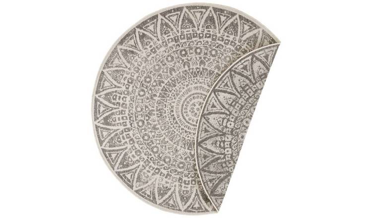 Hanse Home Grey Lilja Vintage Indoor Outdoor Reversible Round Rug - 200cm