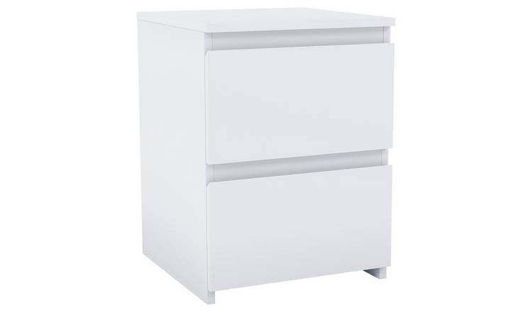 Vida Designs Denver 2 Drawer Bedside Chest - White
