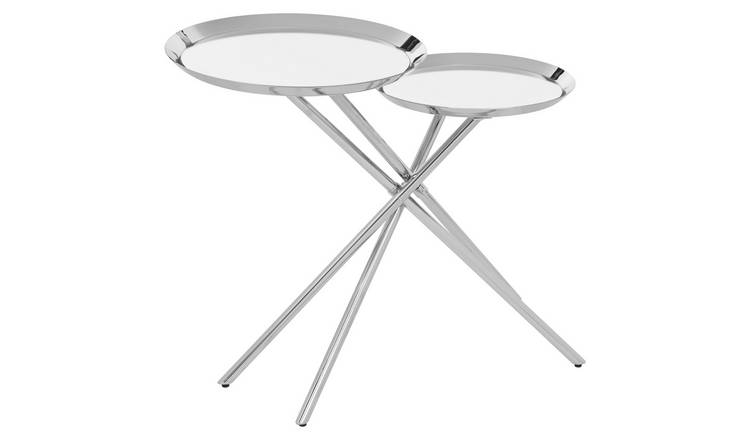 Orsina Oria 2 Tier Tray Side Table – Silver