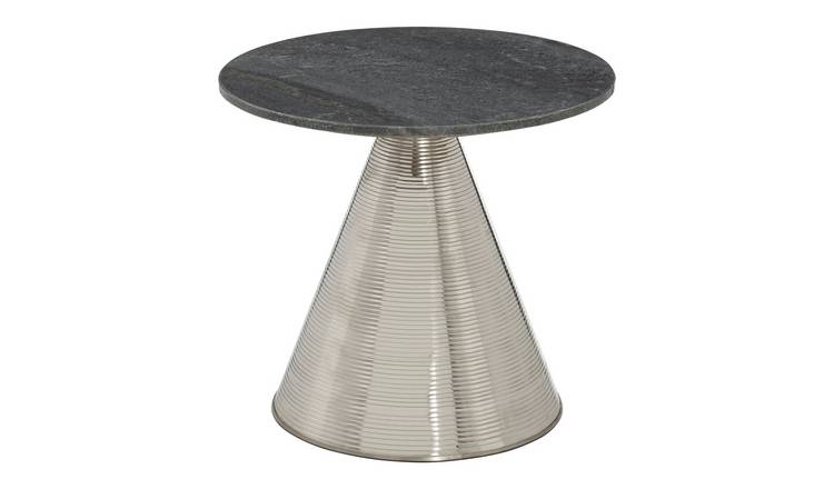 Orsina Marble Round Side Table - Grey