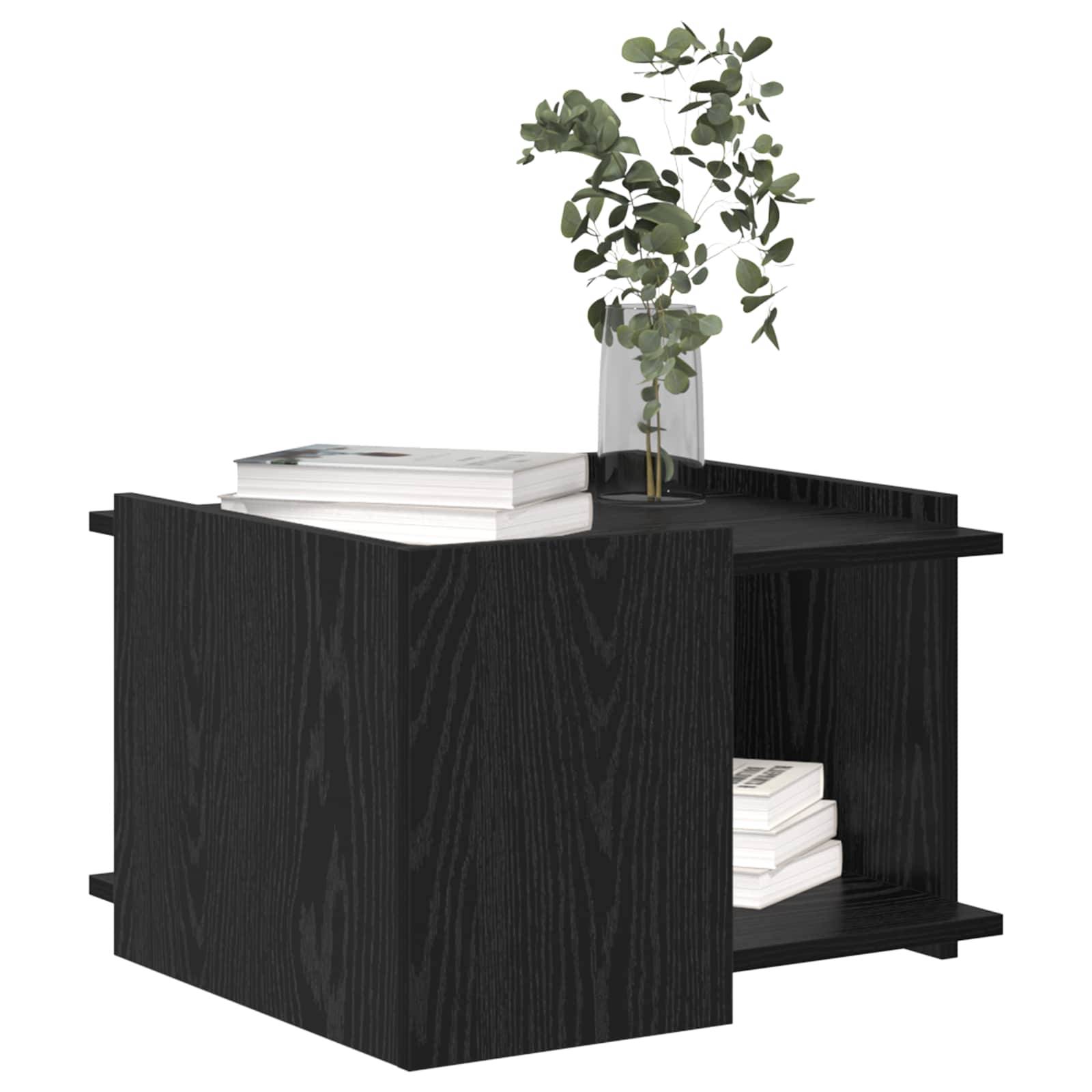 Walplus Engineered Wood Coffee Table - Black Oak - 50.5 x 50 x 33 cm - Image 2