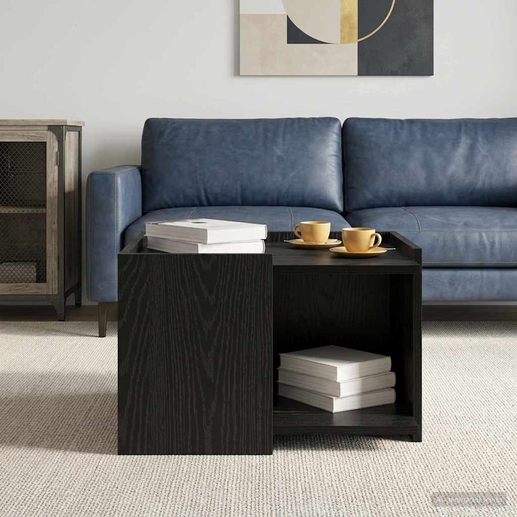 Walplus Engineered Wood Coffee Table - Black Oak - 50.5 x 50 x 33 cm - Image 3
