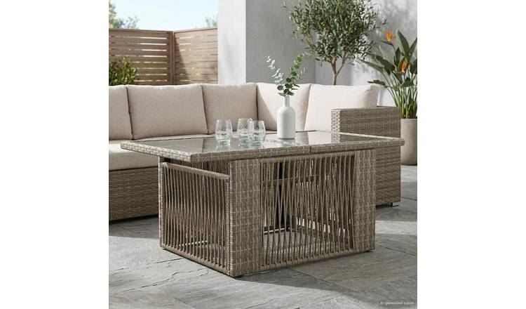 Walplus Rectangular Glass Table - Grey - 100 x 55 x 37 cm