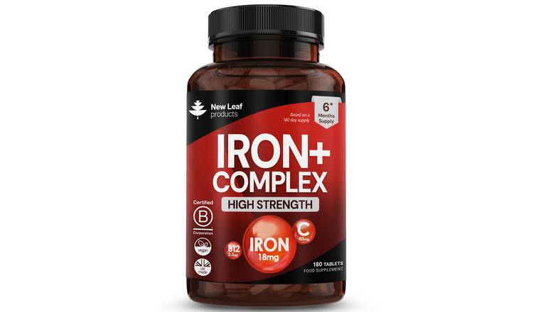 New Leaf Iron Complex with Vitamin C & B12 - 180 Tablets