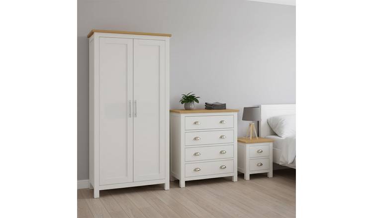 Home Treats Berlin Bedroom Furniture Set 3 Piece - White & Pine