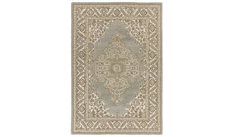 Mega Flooring Beige Handmade Floral Rug - 160 x 230cm