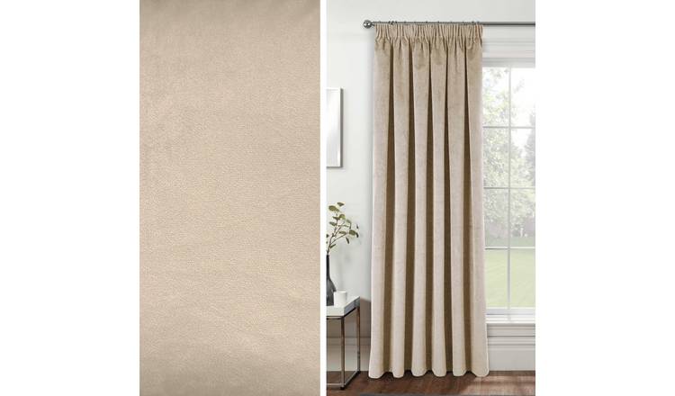 Enhanced Living Oxford Pencil Pleat Single Door Curtain - 168 x 214cm - Cream