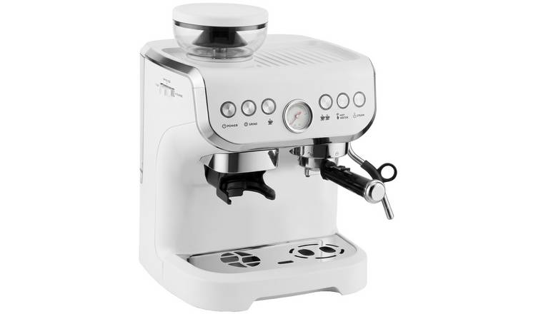 HOMCOM Espresso Machine Bean to Cup Coffee Machine, Steam Wand, White