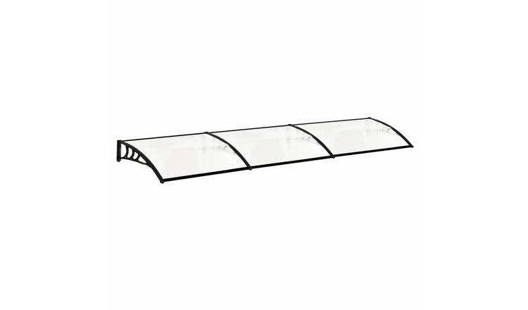 Living and Home Convex Door Canopy Awning 270cm with Brackets - Black
