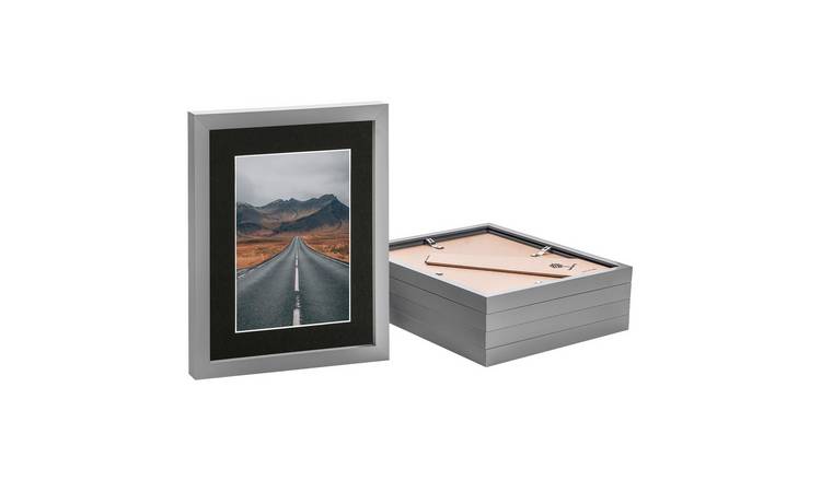 Nicola Spring Photo Frames - 8" x 10" with Mount - Set of 5 - Grey