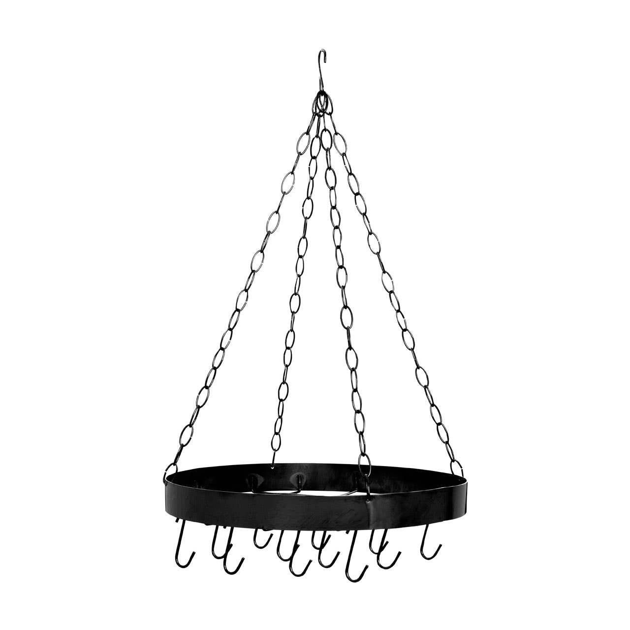 Orsina Matte Round Metal Ceiling-Mounted Pot Rack - Black - Image 3