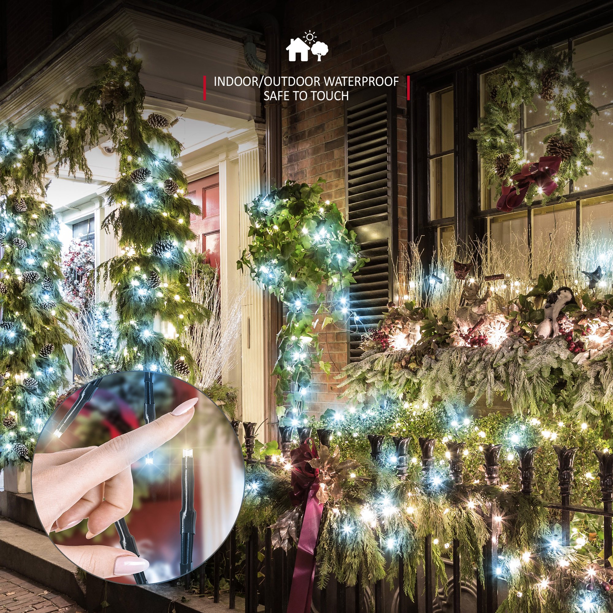 NETTA 2000 LED 24m Christmas Cluster Lights with Timer - Warm & Cool White - Image 4