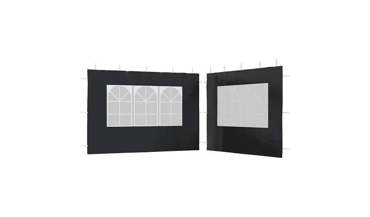 Walplus 300 x 195 cm PE Party Tent Sidewalls with Window 2pcs - Anthracite